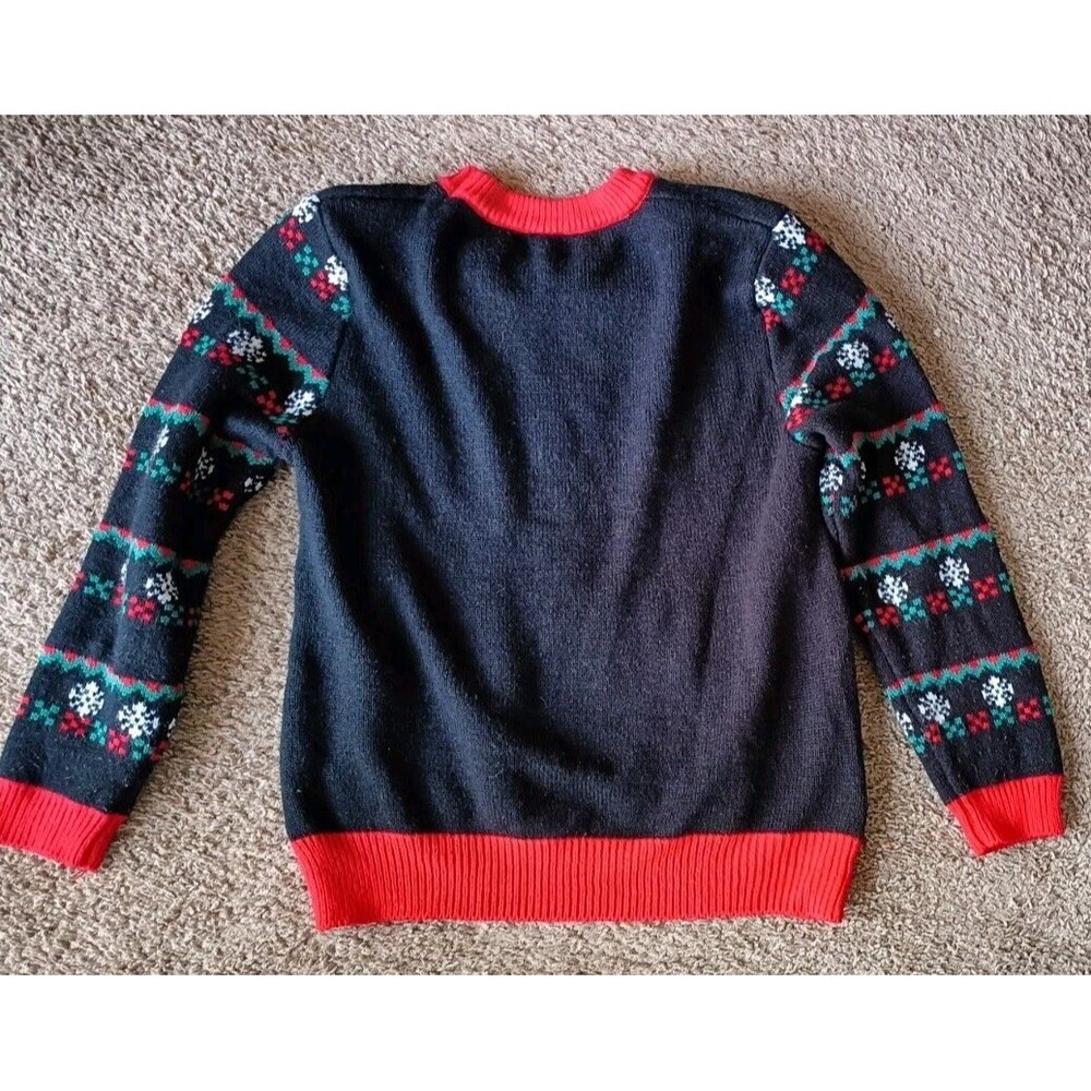 Womens Ugly Christmas Sweater Size Medium Santa Snowflakes Christmas Tree - Picture 2 of 6